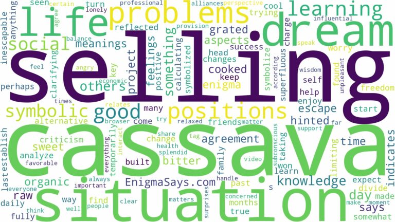 dream of selling cassava and related dreams with their meanings in a word cloud