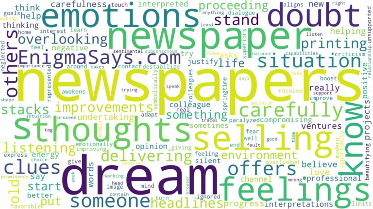 dream of selling newspapers and related dreams with their meanings in a word cloud