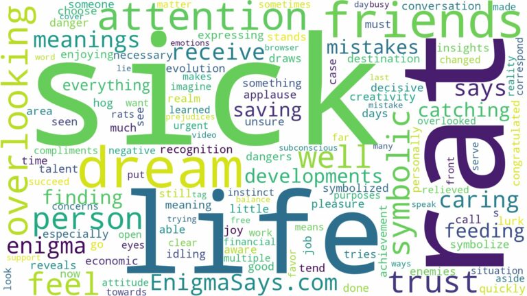 dream about sick rat and related dreams with their meanings in a word cloud
