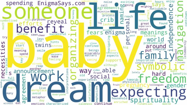 dreaming about someone expecting a baby and related dreams with their meanings in a word cloud