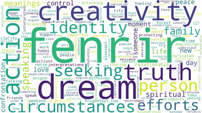 dream about fenrir and related dreams with their meanings in a word cloud