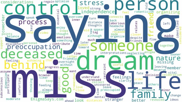 dreaming about someone saying you miss you and related dreams with their meanings in a word cloud