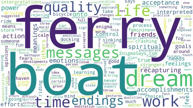 dream about ferry boat and related dreams with their meanings in a word cloud