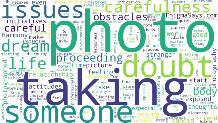 dreaming about someone taking a photo of you and related dreams with their meanings in a word cloud
