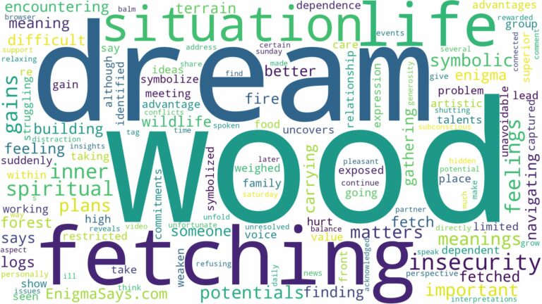dream of fetching wood and related dreams with their meanings in a word cloud