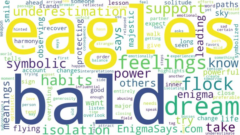 dream about a flock of bald eagles and related dreams with their meanings in a word cloud