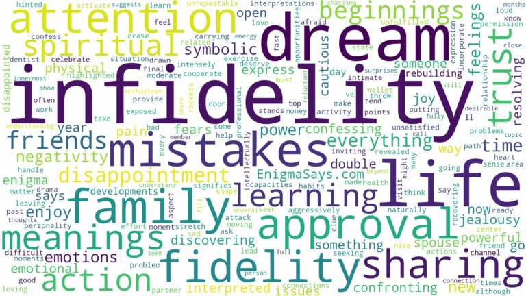 dream about fidelity and related dreams with their meanings in a word cloud