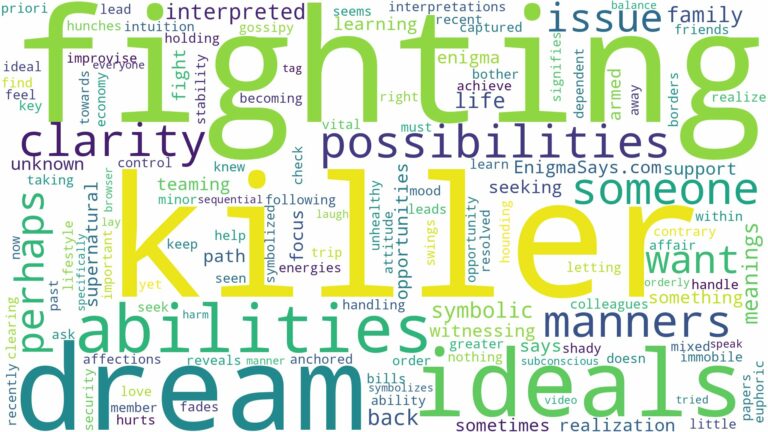 dream of fighting a killer and related dreams with their meanings in a word cloud