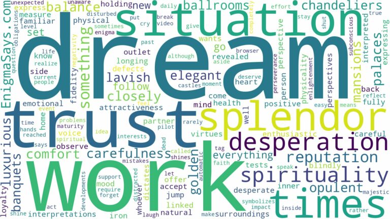 dream about splendor and related dreams with their meanings in a word cloud