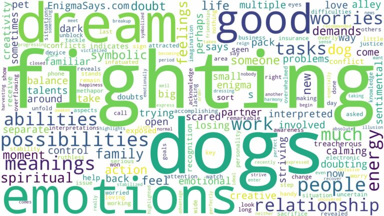 dream of fighting dogs and related dreams with their meanings in a word cloud