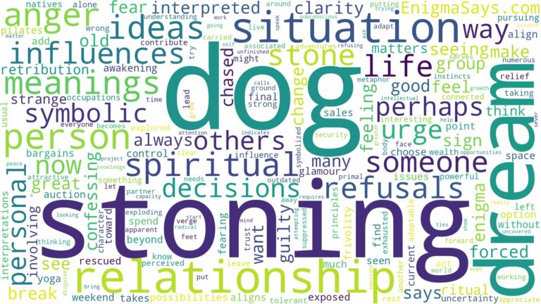 dream of stoning a dog and related dreams with their meanings in a word cloud