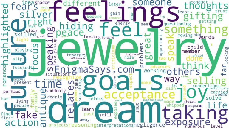 dream of taking jewelry and related dreams with their meanings in a word cloud