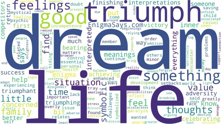 dream about triumph and related dreams with their meanings in a word cloud