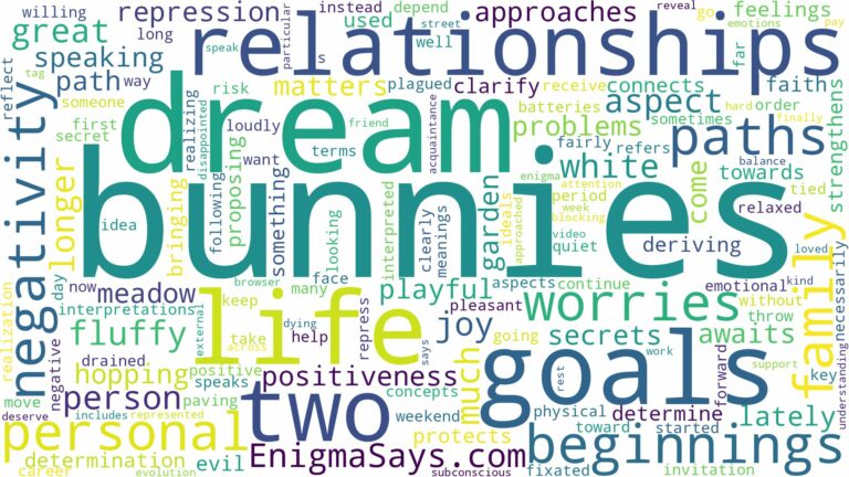 dream about two bunnies and related dreams with their meanings in a word cloud
