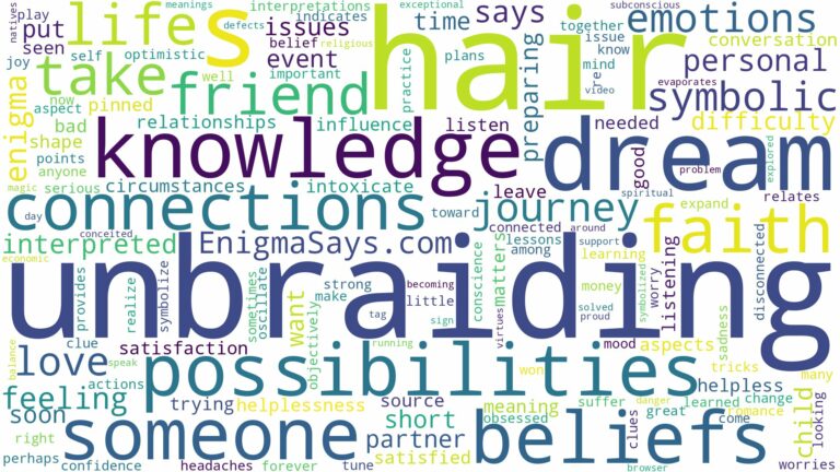 dream of unbraiding your hair and related dreams with their meanings in a word cloud