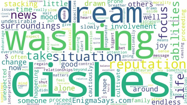 dreaming of washing a lot of dishes and related dreams with their meanings in a word cloud