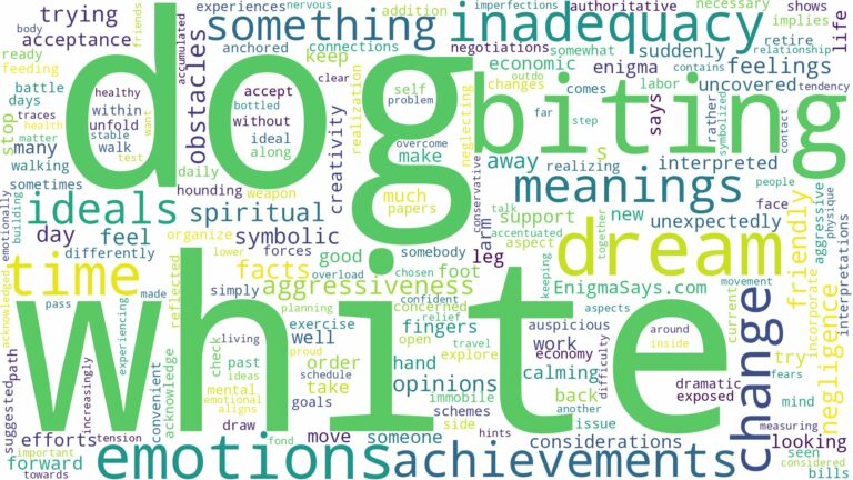 dreaming about white dog biting you and related dreams with their meanings in a word cloud