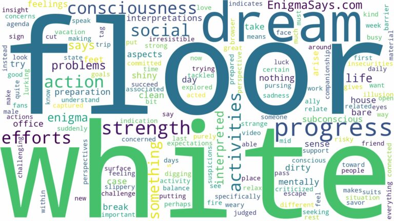 dream about white floor and related dreams with their meanings in a word cloud