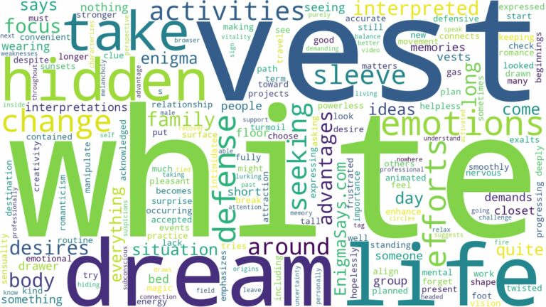 dream about white vest and related dreams with their meanings in a word cloud