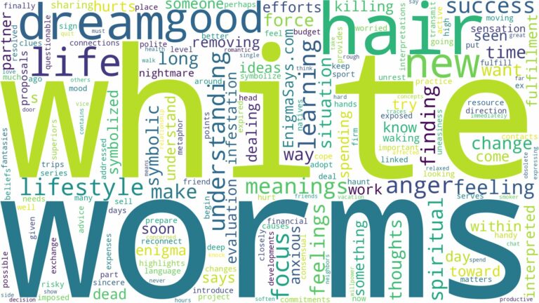 dream about white worms in hair and related dreams with their meanings in a word cloud