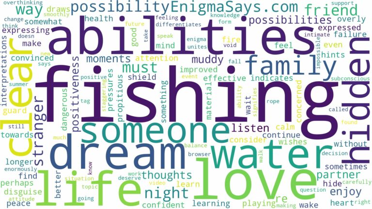 dreaming of fishing with someone and related dreams with their meanings in a word cloud