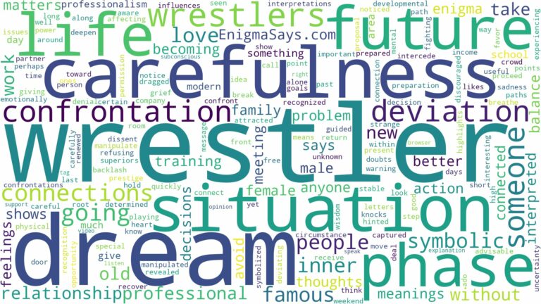 dream about wrestler and related dreams with their meanings in a word cloud