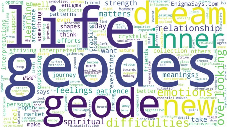 dreams about geodes and related dreams with their meanings in a word cloud