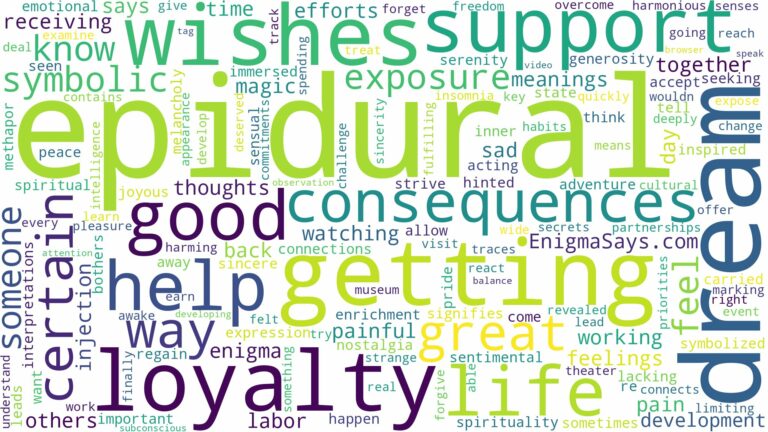 dream of getting an epidural and related dreams with their meanings in a word cloud