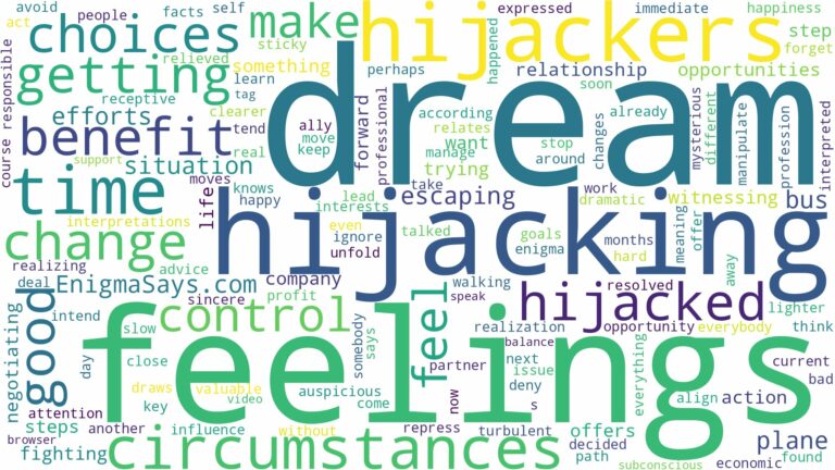 dream of getting hijacked and related dreams with their meanings in a word cloud