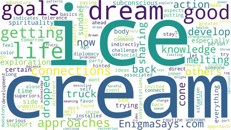 dreaming of getting ice cream and related dreams with their meanings in a word cloud