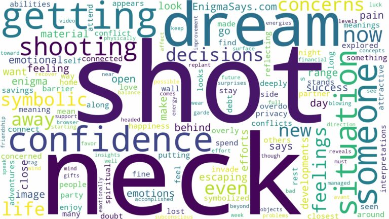 dreaming of getting shot in neck and related dreams with their meanings in a word cloud