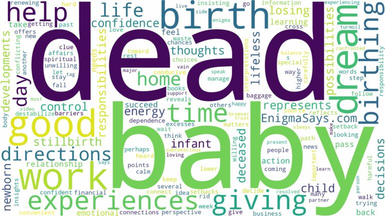 dreaming of giving birth to dead baby and related dreams with their meanings in a word cloud
