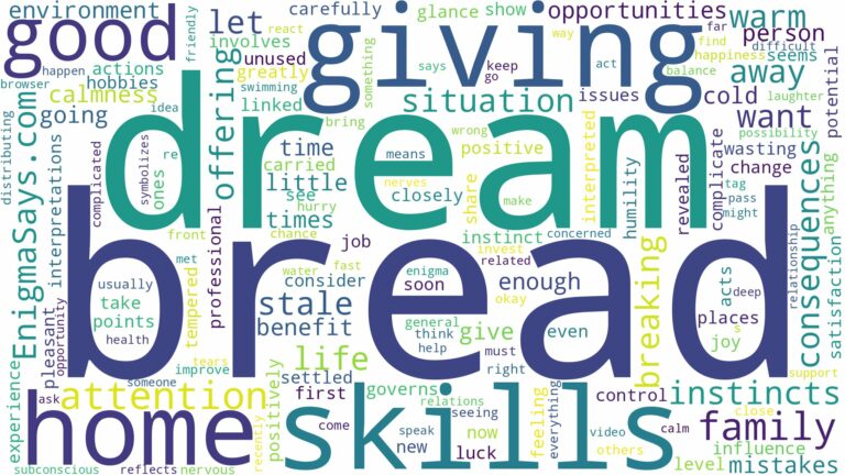 dream of giving bread and related dreams with their meanings in a word cloud