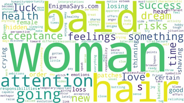 dreaming of going bald woman and related dreams with their meanings in a word cloud