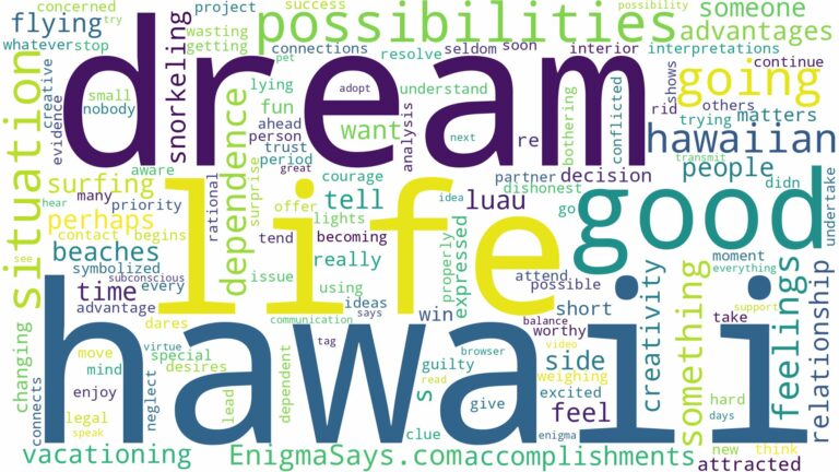 dream of going to hawaii and related dreams with their meanings in a word cloud