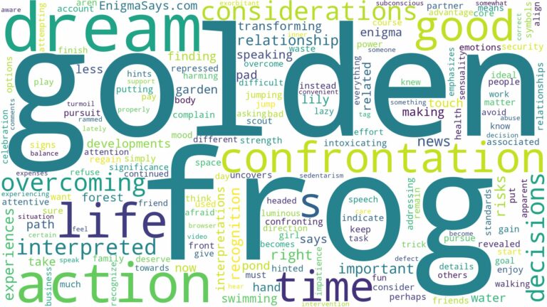 dream about golden frog and related dreams with their meanings in a word cloud
