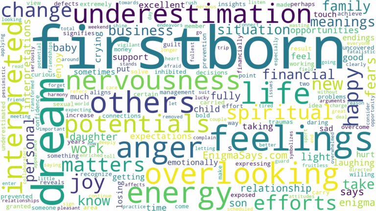 dream about the firstborn and related dreams with their meanings in a word cloud