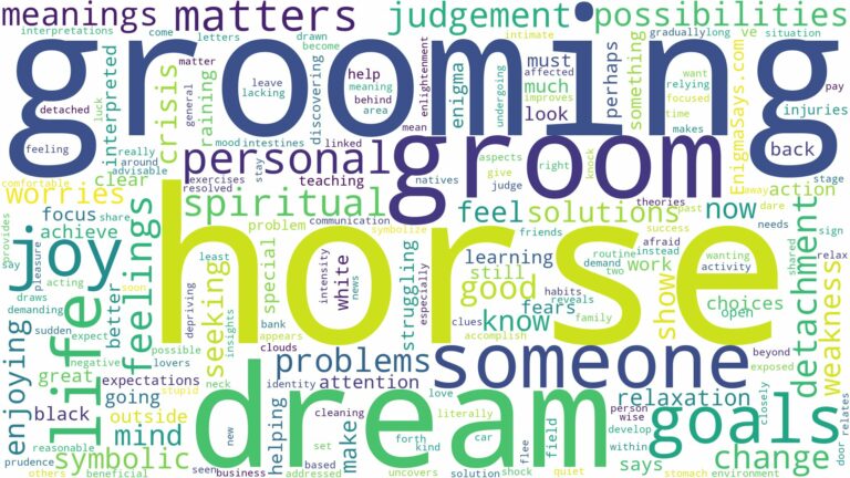 dream of grooming a horse and related dreams with their meanings in a word cloud
