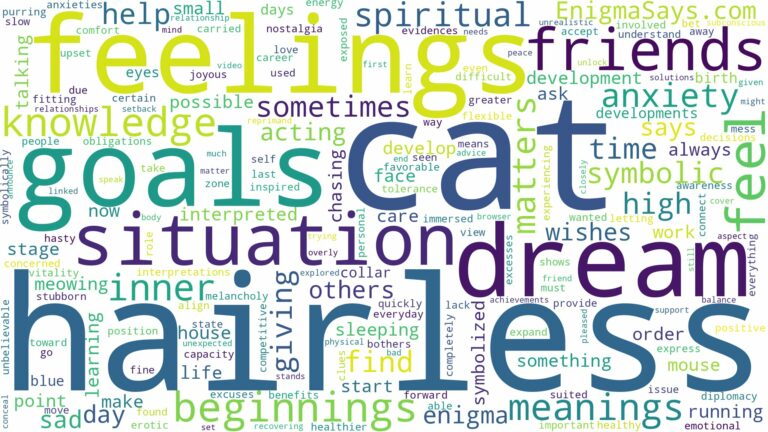 dreams about hairless cat and related dreams with their meanings in a word cloud