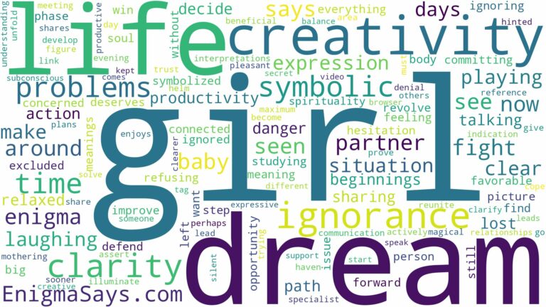 dream of having a girl and related dreams with their meanings in a word cloud