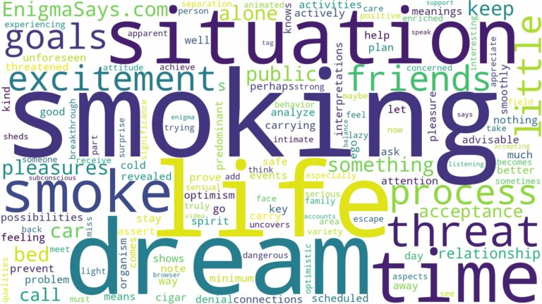 dream of having a smoke and related dreams with their meanings in a word cloud