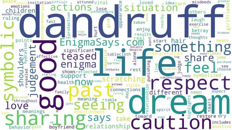 dream of having dandruff and related dreams with their meanings in a word cloud