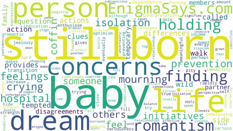 dreaming of having stillborn baby and related dreams with their meanings in a word cloud