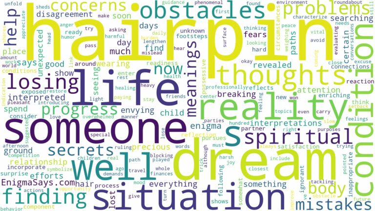 dream about a hairpin and related dreams with their meanings in a word cloud