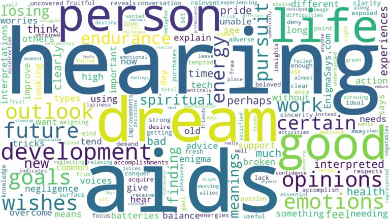 dream of hearing aids and related dreams with their meanings in a word cloud