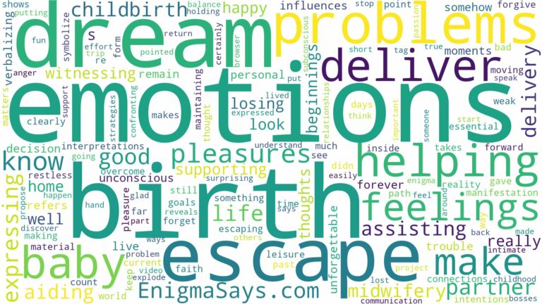 dreaming of helping deliver a baby and related dreams with their meanings in a word cloud