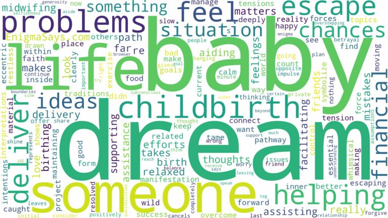dreaming of helping someone deliver a baby and related dreams with their meanings in a word cloud