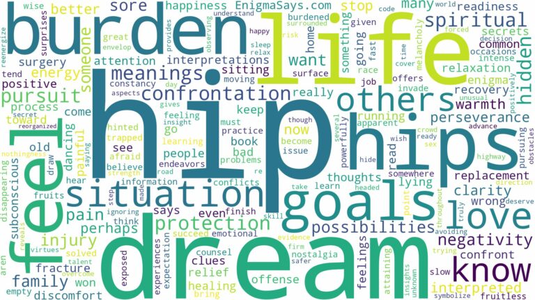 dream about hip and related dreams with their meanings in a word cloud