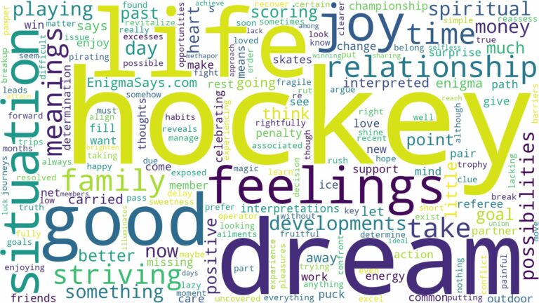 dream about hockey and related dreams with their meanings in a word cloud