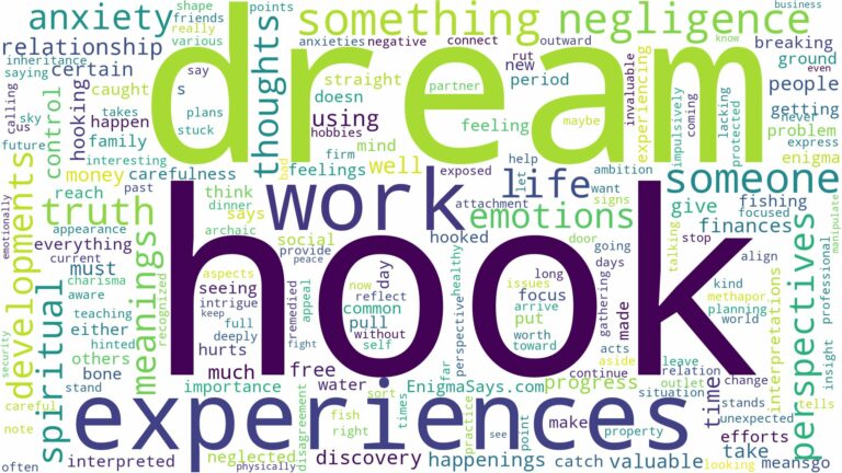 dream about hook and related dreams with their meanings in a word cloud